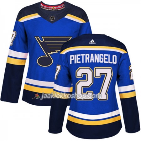 Nainen NHL St. Louis Blues Pelipaita Alex Pietrangelo 27 Adidas 2017-2018 Sininen Authentic